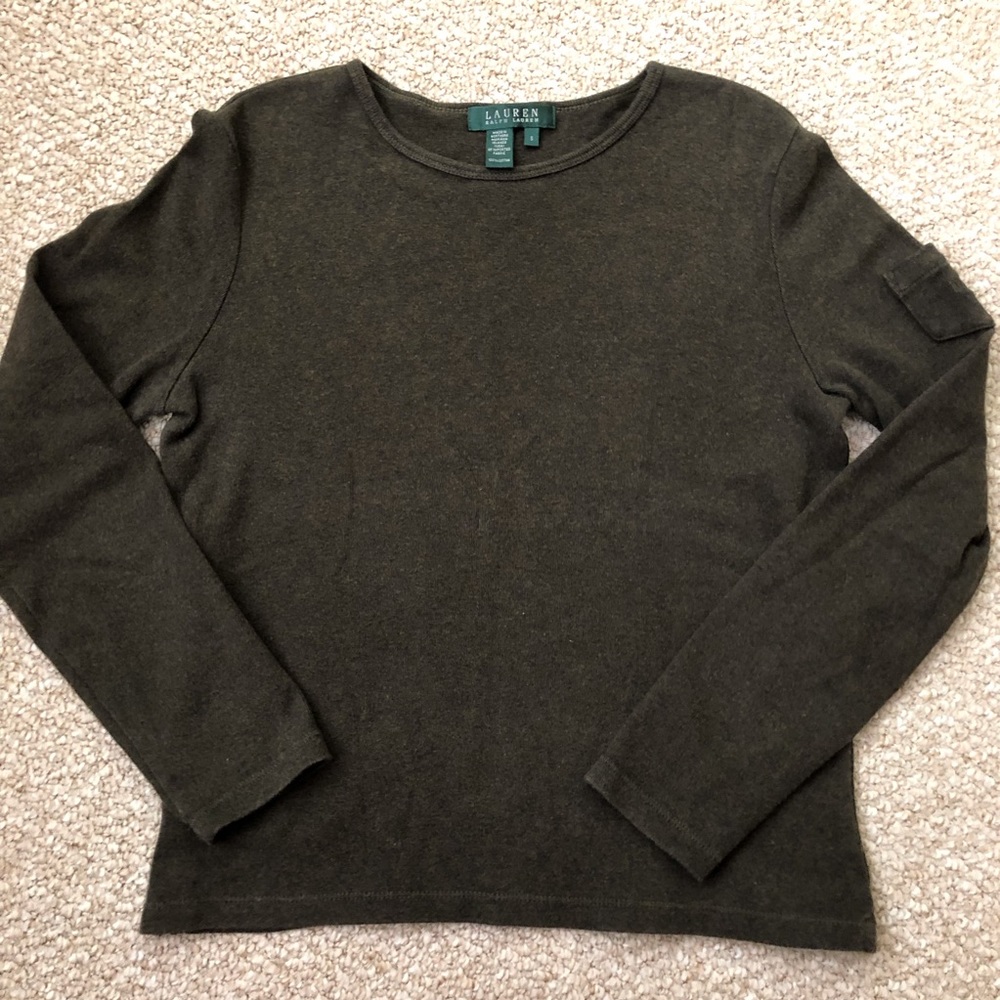 🌈Dark olive green Ralph Lauren top